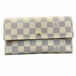 Louis Vuitton Damier Azur White Portefeuille Sarah Long Wallet